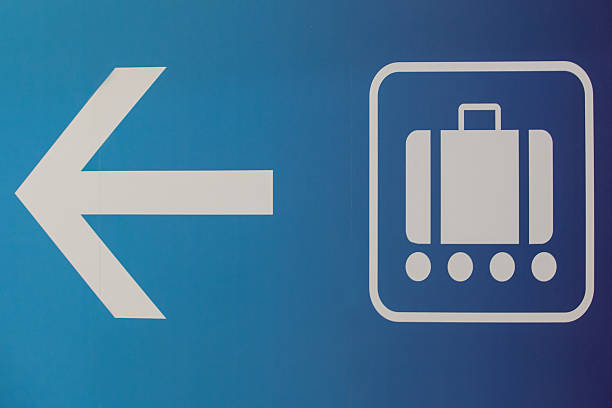 Baggage claim and exit sign in airport