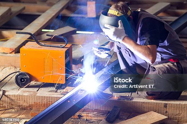 Welding Work Stock Photo - Download Image Now - 2015, Adult, Art And Craft