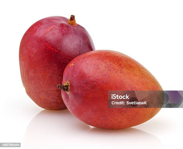 Mango Isolated On White Background Stock Photo - Download Image Now - 2015, Clipping Path, Close-up