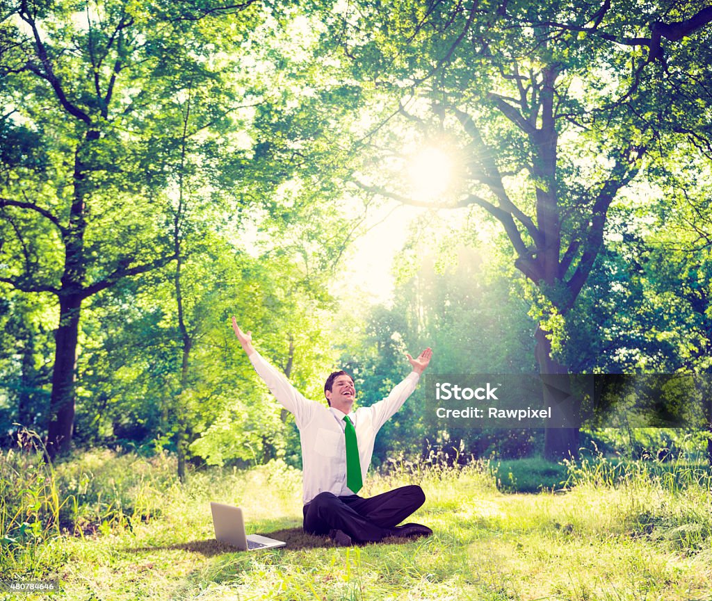 Relaxing Business Working Outdoor Green Nature Concept 2015 Stock Photo