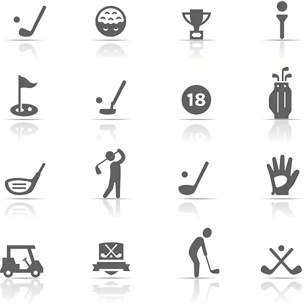 Vector illustration of Icon Set, Golf