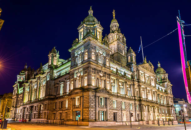 istock Glasgow City Chambers at night - Scotland 480785664