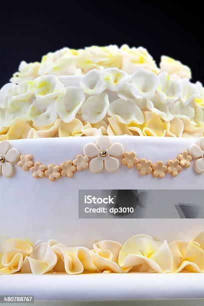 Wedding Cake With Flowers Stock Photo - Download Image Now - Arrangement, Bakery, Birthday