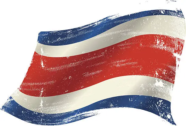 Vector illustration of Costa Rican grunge flag