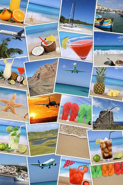 istock Background with photos from summer vacation, sun, beach, holiday, sea 480794162
