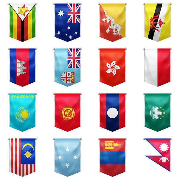 国旗の world_04 - brunei flag ストックフォトと画像