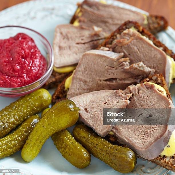 Sandwiches With Pork Tongue Stock Photo - Download Image Now - Animal Mouth, Animal Tongue, Appetizer