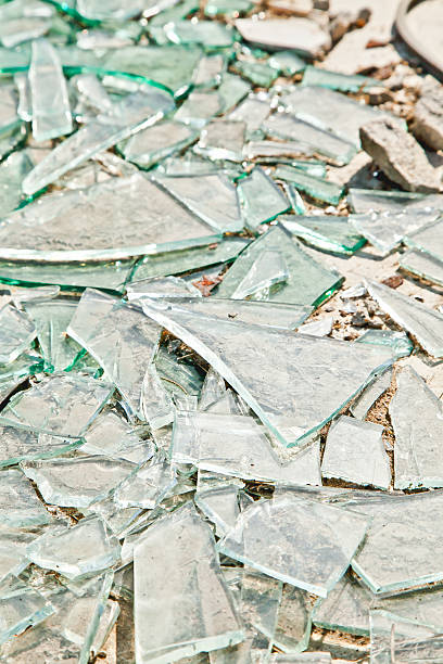 istock Broken mirror glass shards spread on the floor 480798374