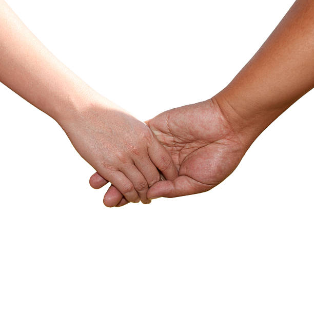 istock Shaking hands of male and female isolated on white 480802450
