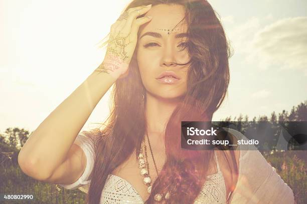 Boho Style Lady Stock Photo - Download Image Now - 20-24 Years, 20-29 Years, 2015