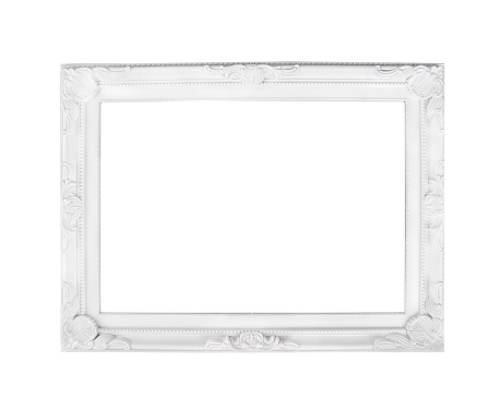 Romantic white frame, isolated