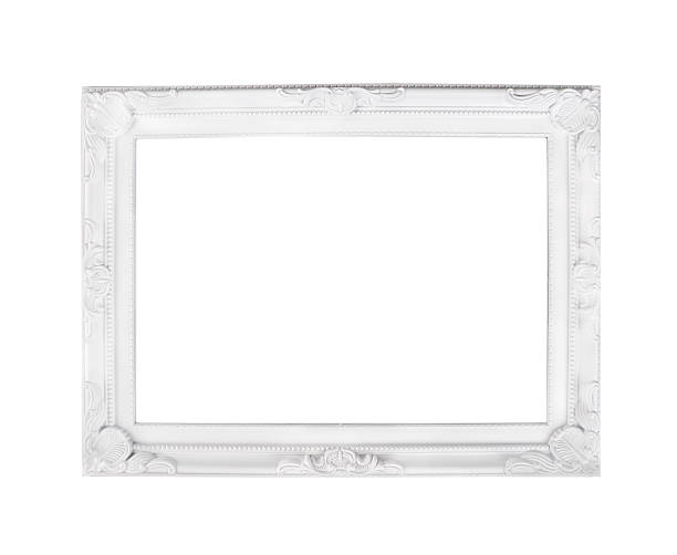 Romantic white frame, isolated stock photo