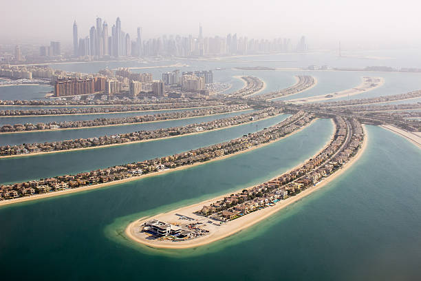 The Palm Jumeirah view, The Palm Jumeirah view, Dubai, United Arab Emirates jumeirah stock pictures, royalty-free photos & images