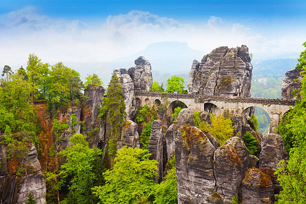 istock Stones and Bastei bridge in Sachsische Schweiz 480816244