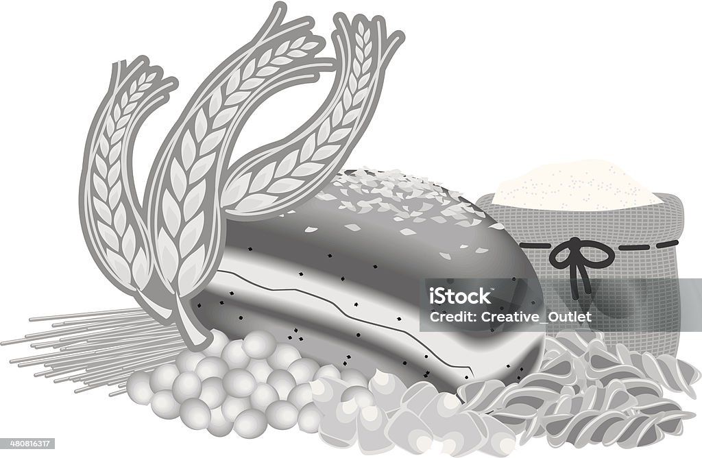 Conjunto de elementos de grano - arte vectorial de Barra de pan libre de derechos