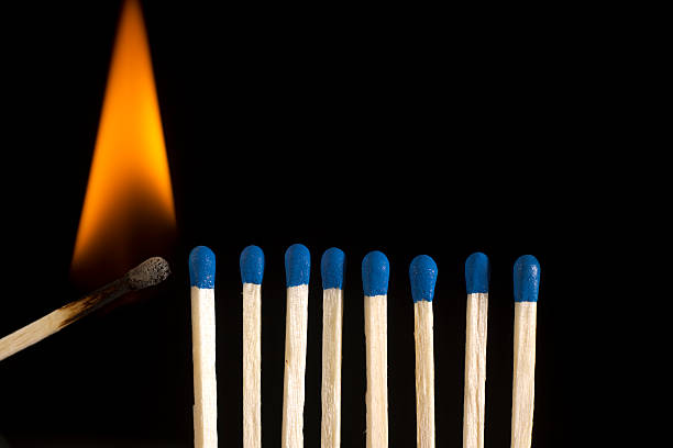 istock Starting the Fire; Wooden Matches In Row Ready To Burn 480817307
