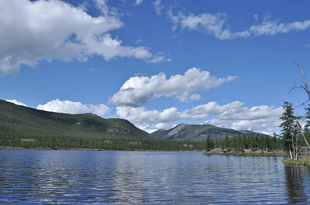 istock Landscape with a lake and mountains along the banks. 480817433
