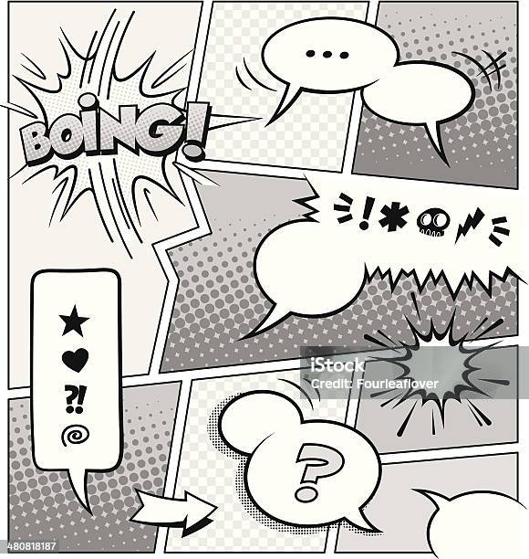 Comic Book Page Template Stock Illustration - Download Image Now - Anger, Arrow Symbol, Balloon