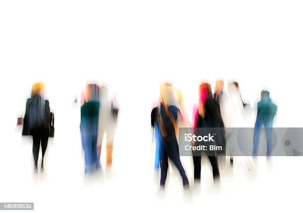 Large Group Of Colorful People On White Background Stock Photo - Download Image Now - People, Spectator, Standing