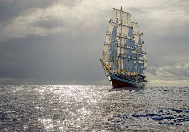 istock Sailing ship in the ocean and stormy sky. Sailing and Yachting. 480822832