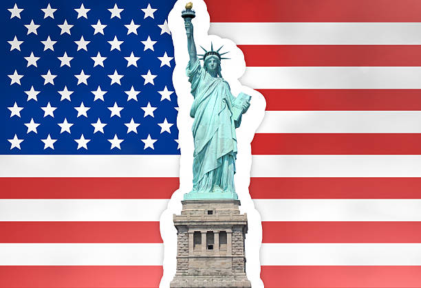 istock Unites States Flag Statue of Liberty Graphic Photo 480825338