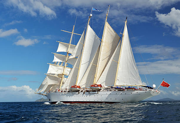 Old sailing ship at the river IJssel during the 2024 Sail Kampen event in the Hanseatic league city of Kampen in Overijssel, The Netherlands.