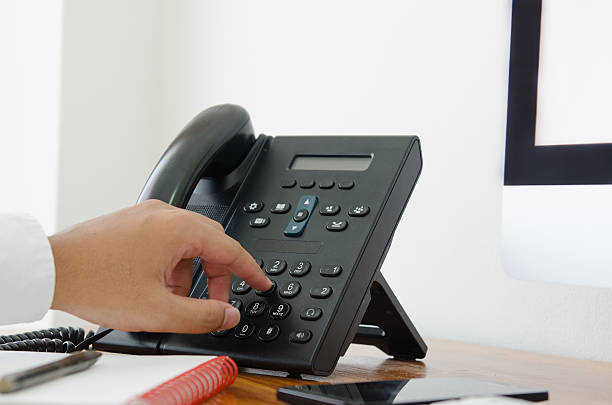 istock Hand press number pad on telephone 480831678