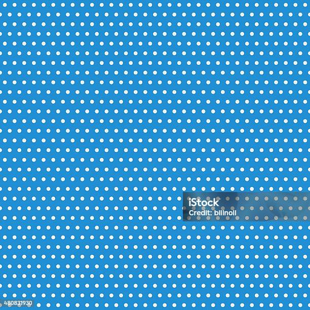 Seamless Polka Dot Pattern On Blue Paper Stock Photo - Download Image Now - Blue Background, Polka Dot, 1960-1969