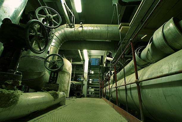 istock Old creepy, dark, decaying, destructive, dirty factory 480832232