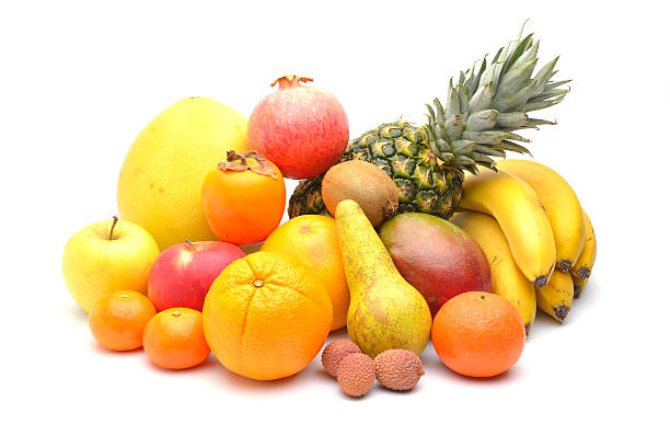 istock Assortment of exotic fruits isolated on white 480832330