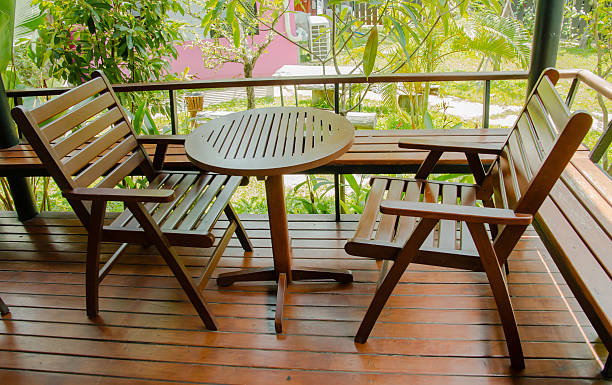 istock Wooden chair on a balcony 480834971