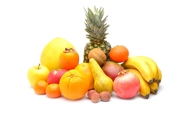 istock Assortment of exotic fruits isolated on white 480836406