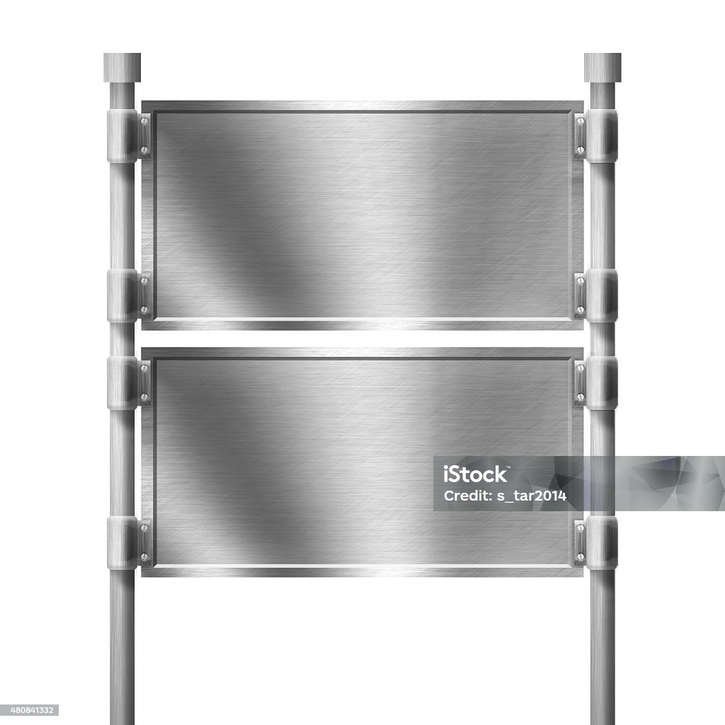 Blank Metal Sign Isolated On White Stock Photo - Download Image Now