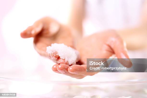 Grained Hand Peeling Stock Photo - Download Image Now - Exfoliation, Scrubbing, Women