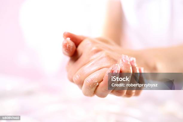 Grained Hand Peeling Stock Photo - Download Image Now - Exfoliation, Manicure, 2015