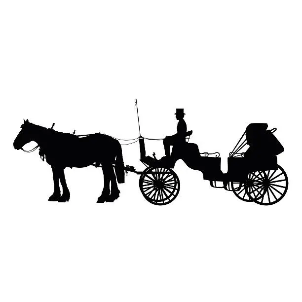 Vector illustration of Horse and Buggy