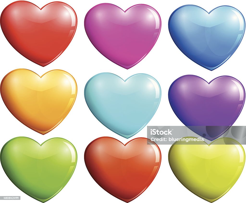 Colorido corazones - arte vectorial de Amor - Sentimiento libre de derechos