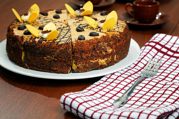 istock cake with a cup of coffee on the table 480843294