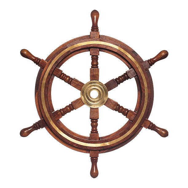Steering wheel Close up of wooden steering wheel isolated on whire background steering wheel stock pictures, royalty-free photos & images