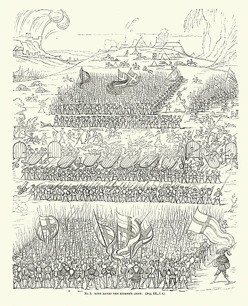 армии henry viii с большой кроватью (king size - henry viii tudor style king nobility stock illustrations