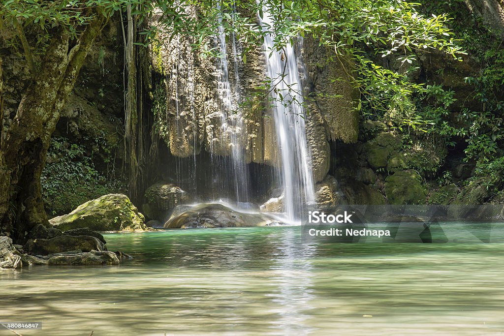 Erawan cascade dans la forêt profonde - Photo de Arbre libre de droits