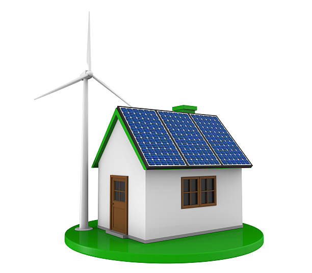 istock House with Solar Panels and Wind Turbine 480847347