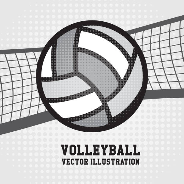 volleyball design volleyball sport over dotted background vector illustration volleyball net stock illustrations