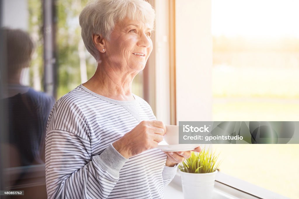 Frischer Kaffee am Morgen - Lizenzfrei Alter Erwachsener Stock-Foto