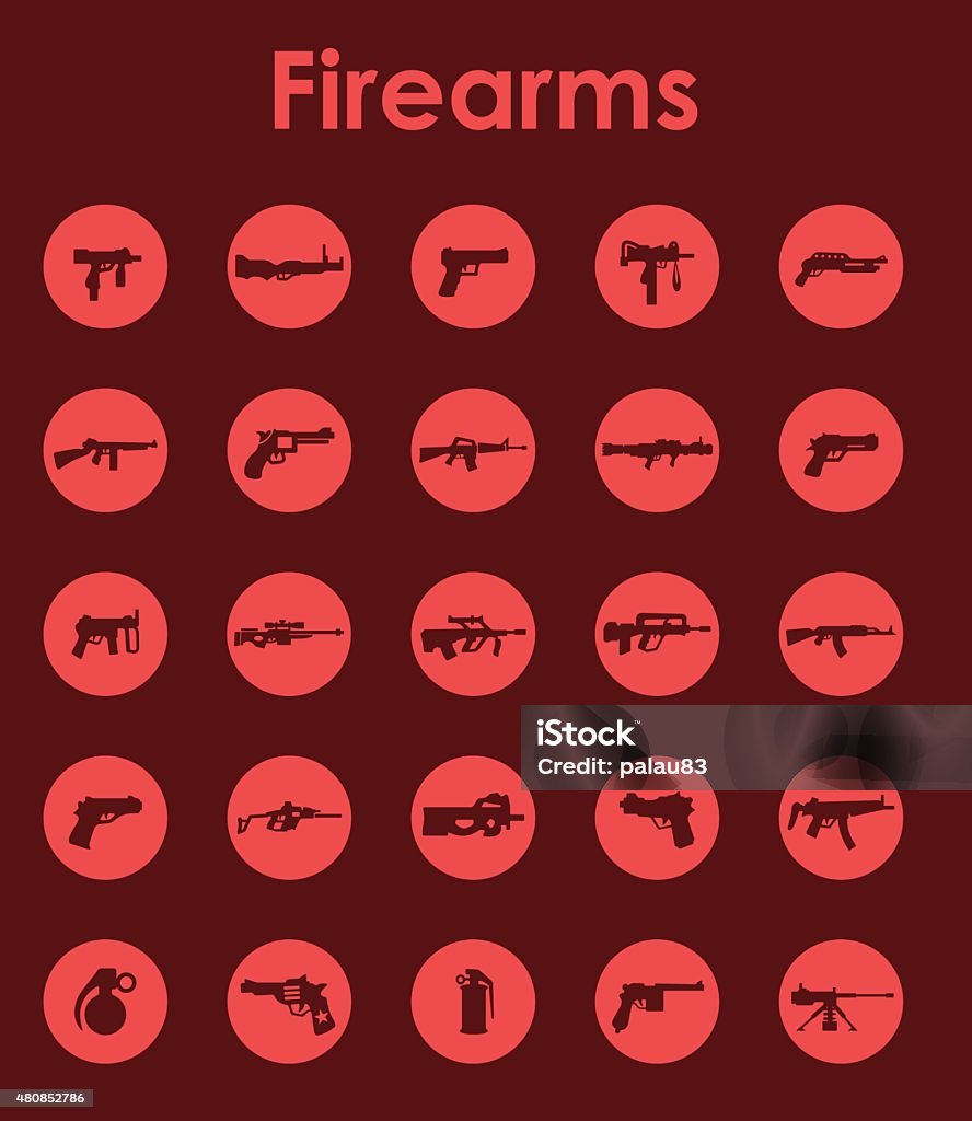 Set of firearms simple icons It is a set of firearms simple web icons Abstract stock vector