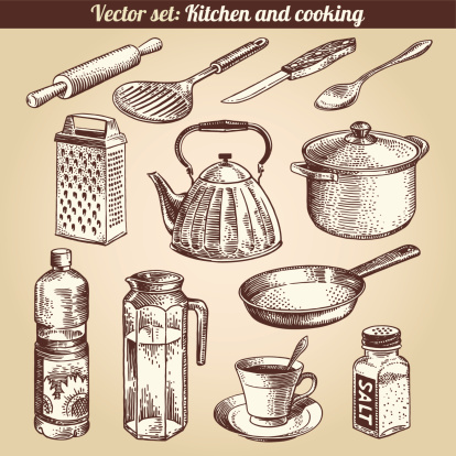 Kitchen And Cooking Set Vector