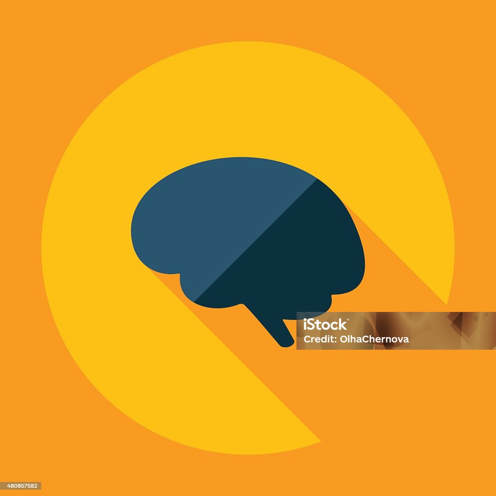 Brain Shadow Vector Flat Modern Design With Shadow Brain Stock Illustration - Download ...