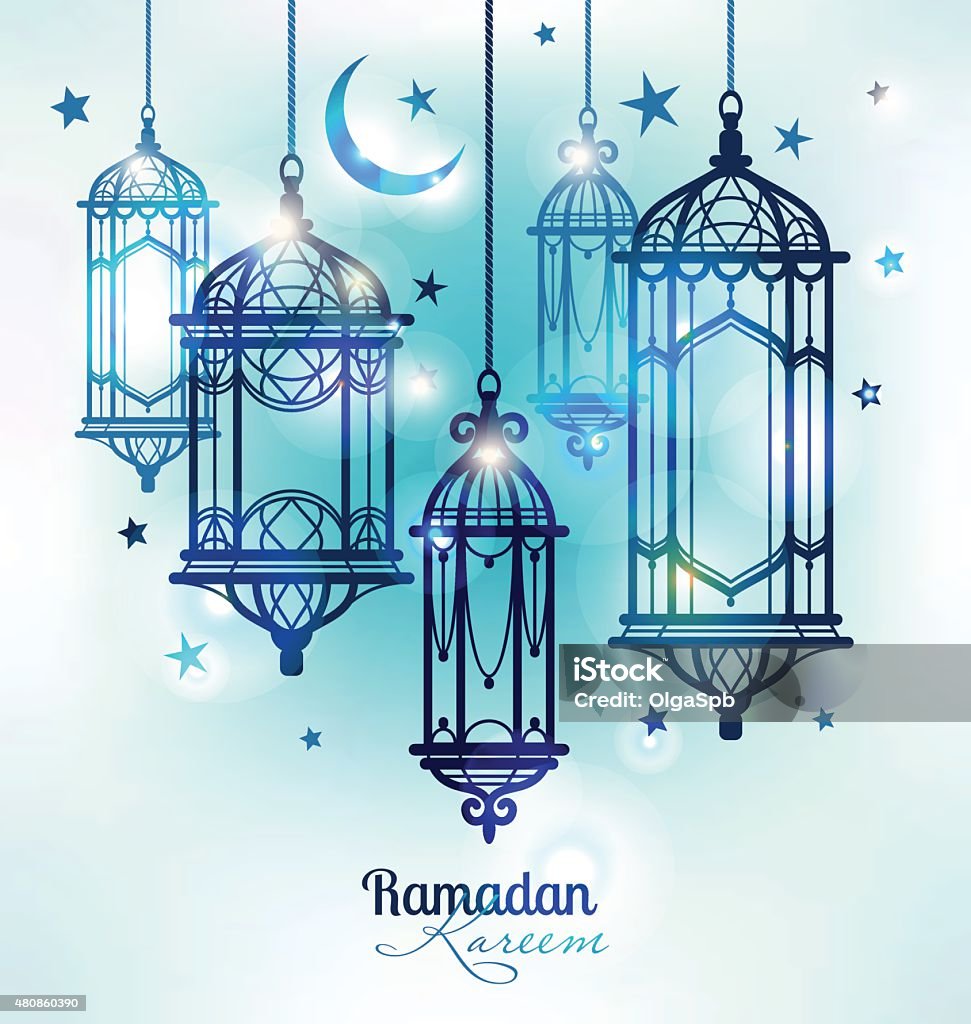 Ramadan Kareem. Islamic background. lamps for Ramadan 2015 stock vector