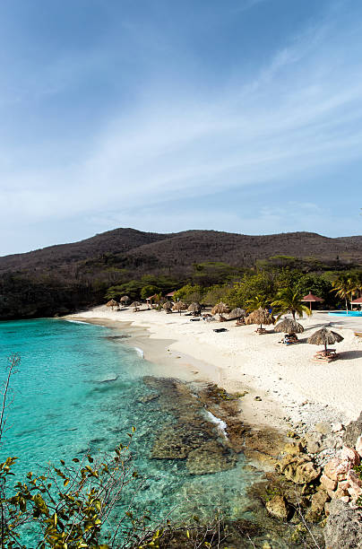 Grand Knip Beach Grand Knip Beach Curacao in the Dutch Antilles a Caribbean Island curaçao stock pictures, royalty-free photos & images