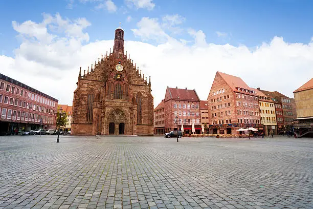 Photo of Frauenkirche view on Hauptmarkt square, Nuremberg